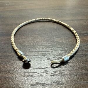 Miansai Braided Tan Bracelet with Silver Accents